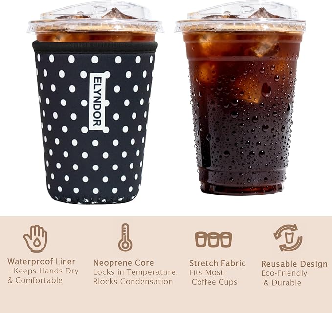 Reusable Insulated Sleeve for Iced Coffee Cup, Beverage Holder for Iced Coffee - Image 6