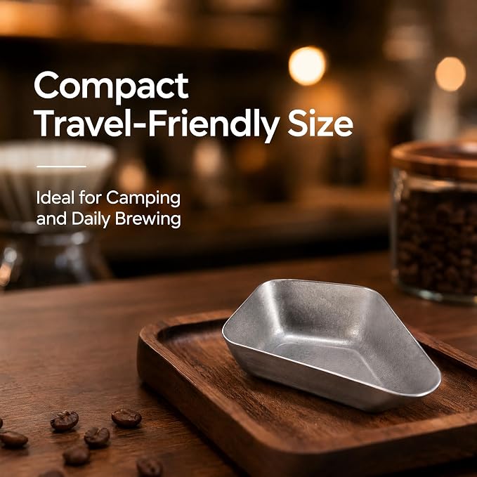 Coffee Dosing Cup, Premium Stainless Steel Bean Tray, Precise Measurement - Image 3