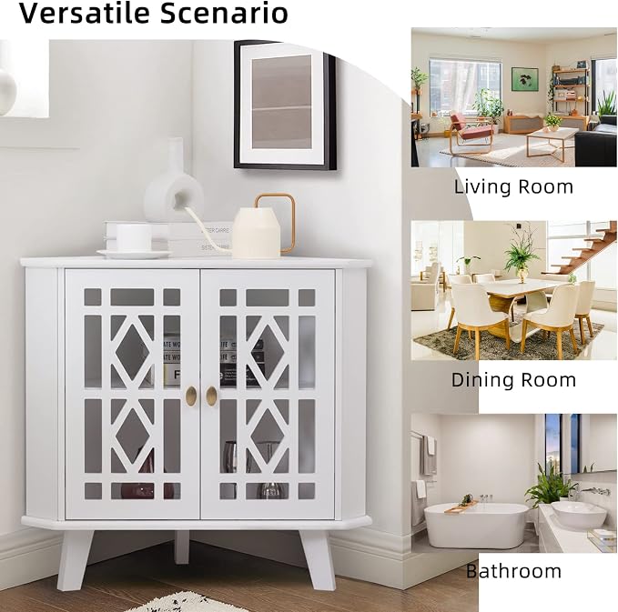 Scurrty Small Corner Table, Free-Standing Shelf Stand Storage Organizer - Image 6