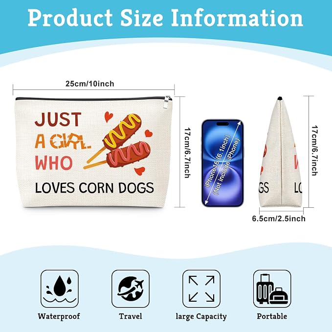 Emotional Support Hot Dogs Makeup Bag Corn Dogs Lover Gift - Image 2
