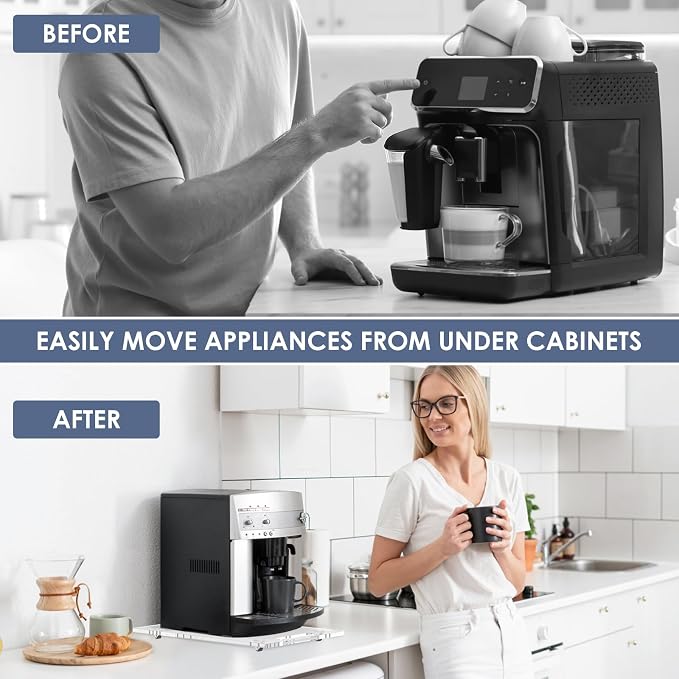 Sliding Tray for Coffee Maker, 9.8" x 14" Acrylic Appliance Sliders - Image 6