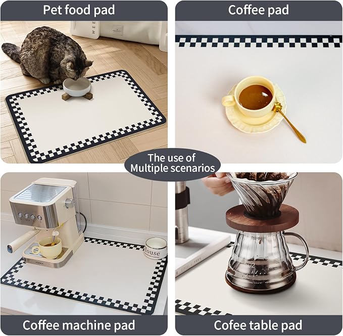 Drying Mat Kitchen Counter 24''x16'' Non-slip Coffee Mat Dish Drying Mat Fits - Image 7