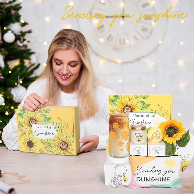 Birthday Gifts for Women, Get Well Soon Gifts Sending Sunshine Sunflower Gift - Image 8