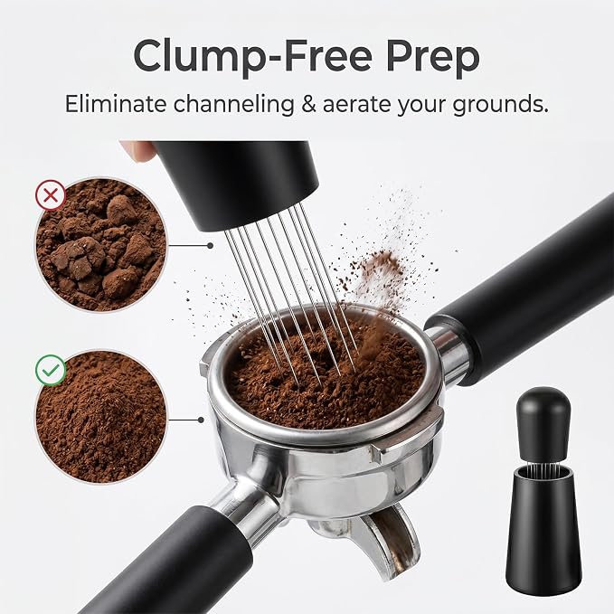 5PCS 51mm Espresso Accessories Kit: Espresso Tamper, WDT Tool, Coffee - Image 4