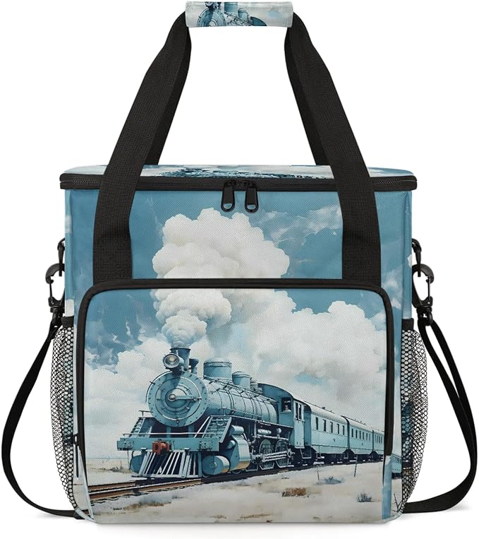 Steam Train Coffee Maker Carring Bag, Large Insulated Storage Organizer Case by Home
