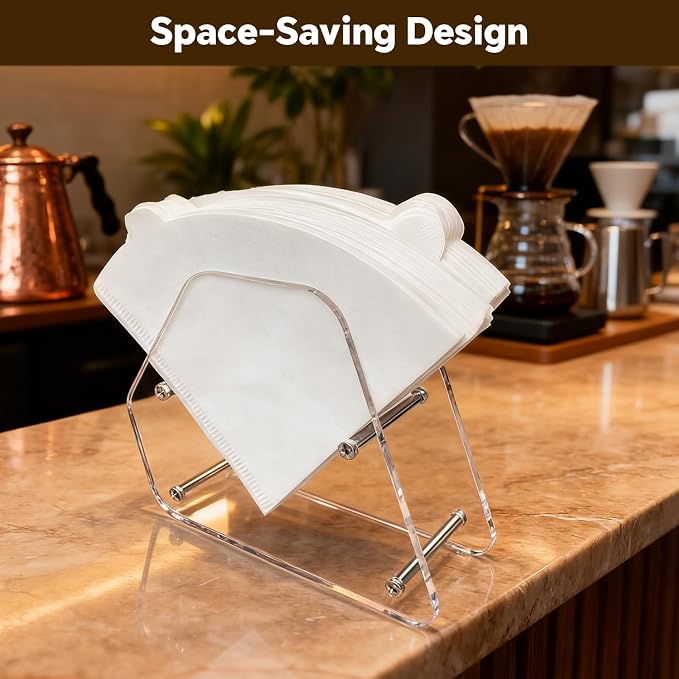 Acrylic Coffee Filter Holder Counter Stand Storage - Image 4