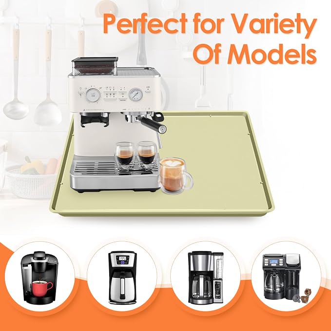 Silicone Coffee Maker Mat with Lip, 19.7'' x 15'' Heavy Duty Coffee Maker Mat - Image 6