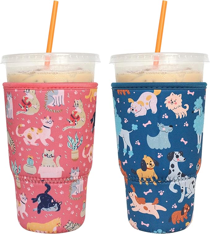 2 Pack Reusable Iced Coffee Sleeves by FRRIOTN