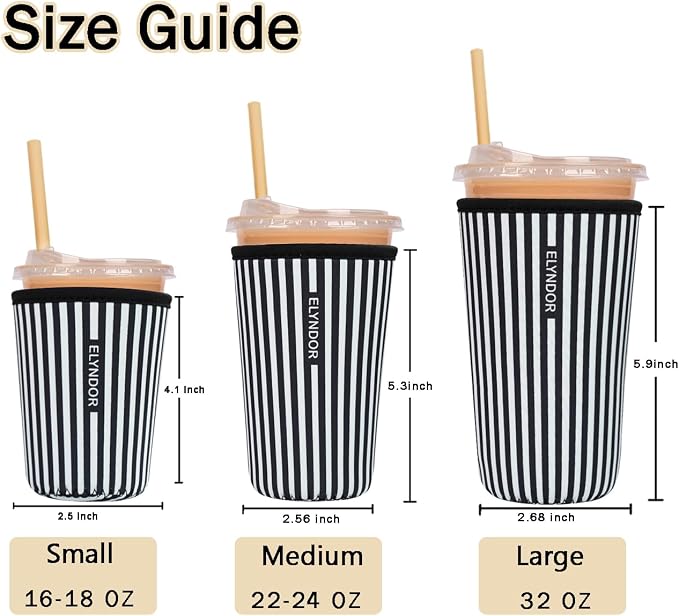Reusable Insulated Sleeve for Iced Coffee Cup, Beverage Holder for Iced Coffee - Image 5