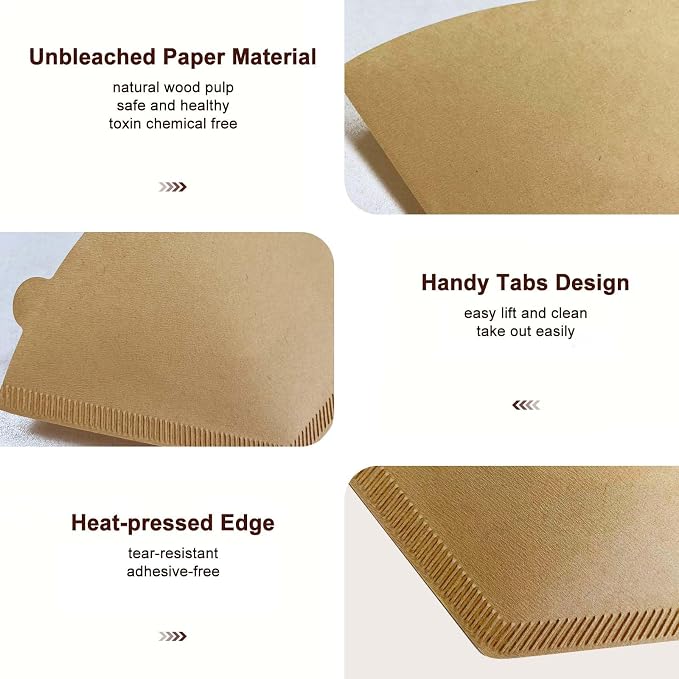 200 Count #4 Unbleached Paper Coffee Filters, Compatible - Image 3