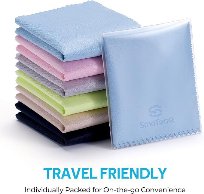 SmoTecQ 12 Pack Microfiber Lens Cleaning Cloths – Ultra-Soft, Scratch-Free - Image 5