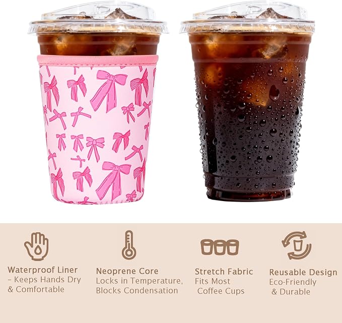 Reusable Insulated Sleeve for Iced Coffee Cup, Coffee Neoprene Sleeve for Cold - Image 6