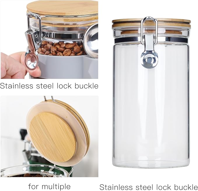 Airtight Clear Glass Coffee Bean Storage Container - Image 7