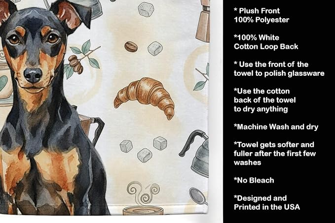 Caroline's Treasures Manchester Terrier Coffee Bar Kitchen Towel Velour Plush - Image 4