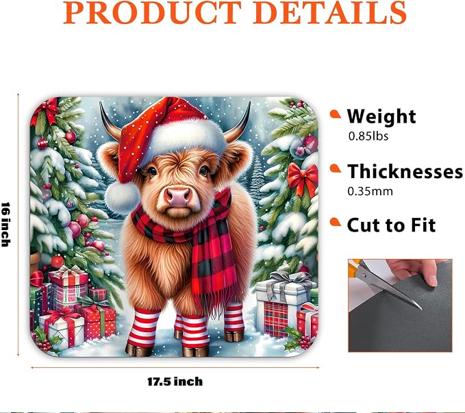 Christmas Highland Cow Dish Drying Mat - Image 6