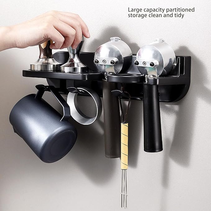Wall Mounted Coffee Station Organizer, ABS Coffee Distributor Tamper 58mm - Image 3