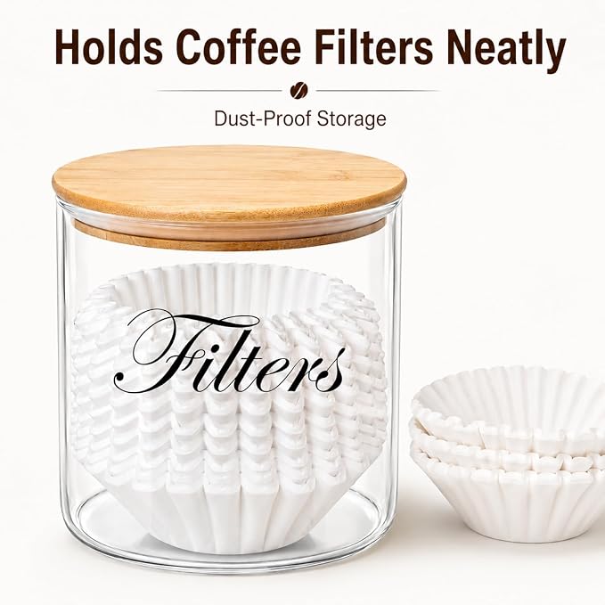 Coffee Filter Holder, Glass Storage Basket Container - Image 4