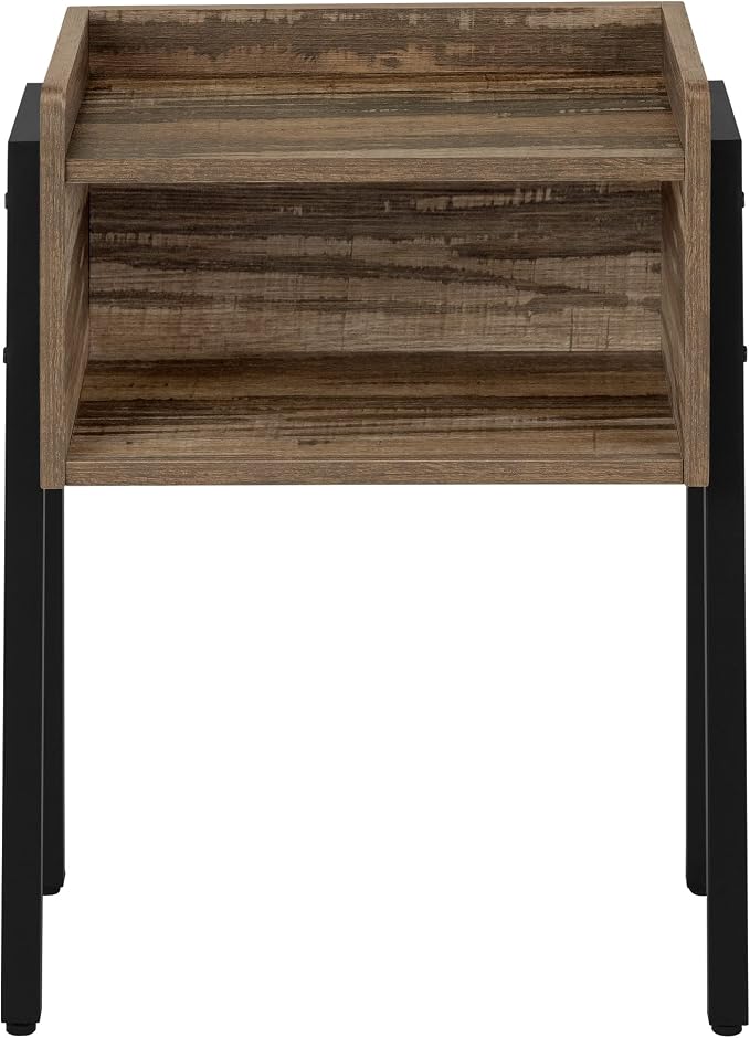 Brown End Table with Storage Cubby and Tray-Style Top, 18.5 Inch Rectangular - Image 5