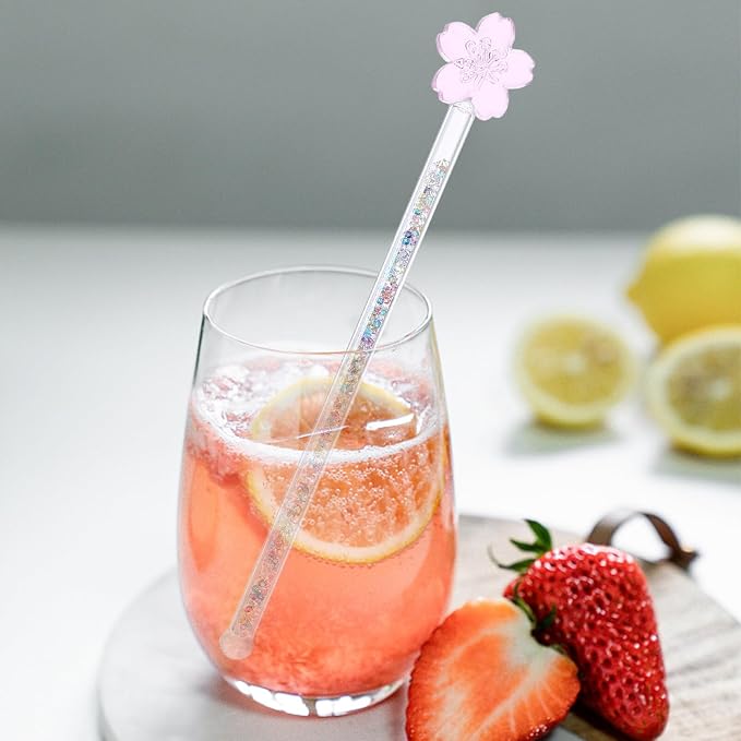 KALLORY 1pc Flower Glass Stirrer Elegant Muddler - Image 6