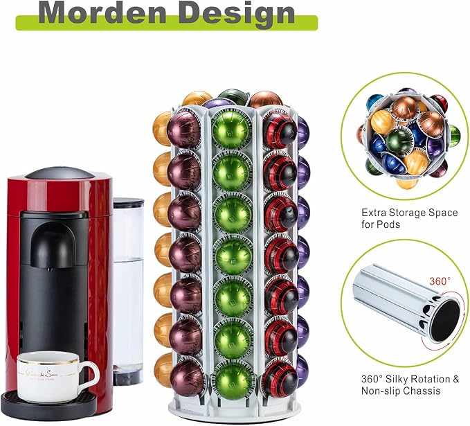 FlagShip Vertuo Pod Holder for Nespresso Pod Carousel Coffee Pod Stand - Image 3