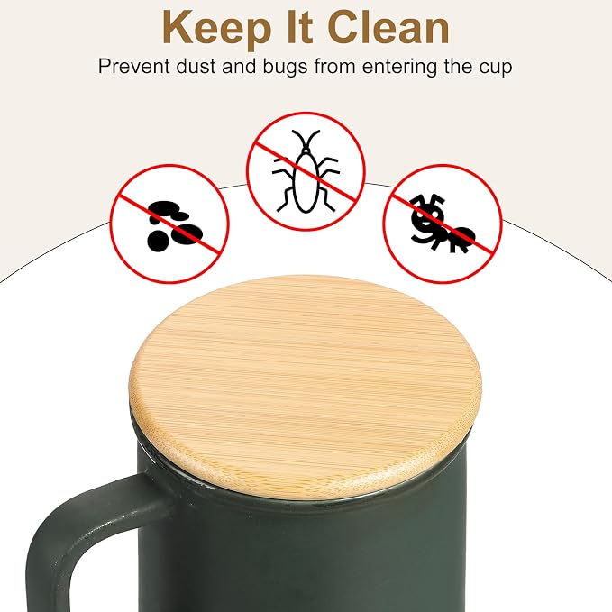 uxcell 4Pcs Bamboo Cup Lid 3.58 Inch, Cup Cover Coffee Mug Cover Tea Glass - Image 4