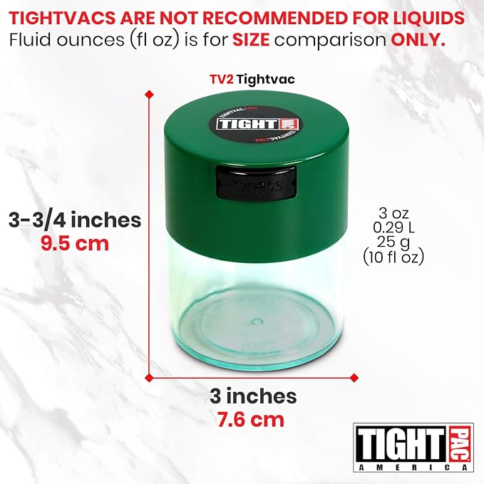 Tightvac - Premium Airtight Herb Storage Container - Holds ½ oz to 3 ounces - - Image 7