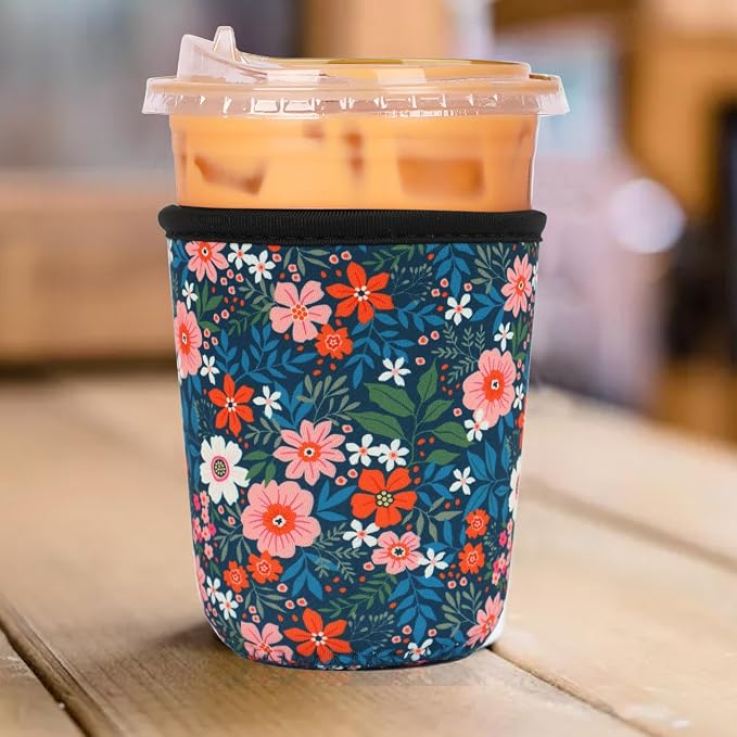 Reusable 3-Pack Iced Coffee Cup Sleeve, Insulated Neoprene, Beverage Holder - Image 2