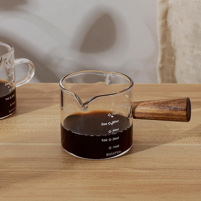 Koythin 2-Piece Espresso Shot Cups Set, Minimalist Glass Measuring Cup - Image 9