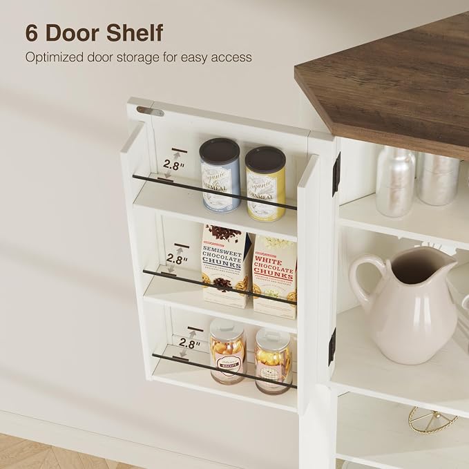 Befrases Corner Cabinet, 6-Tier Corner Food Pantry Hutch - Image 5