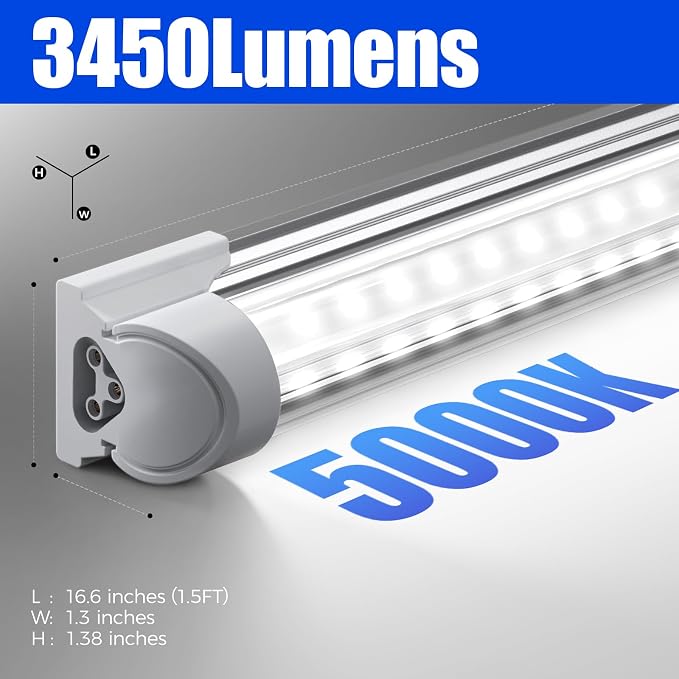 Barrina 5000K 1.5FT LED Shop Light, T8 Under Cabinet Lighting, Tube Light - Image 6