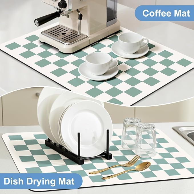 Clinuse Coffee Mats, Quick Dry Mat, Diatomite Absorbent Aesthetic Large Drying - Image 7
