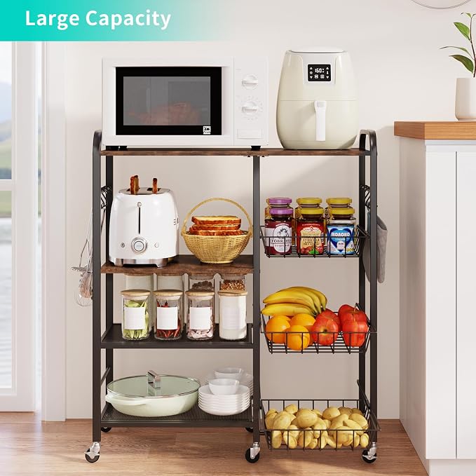 HapiRm Rolling Kitchen Microwave Cart - Image 2