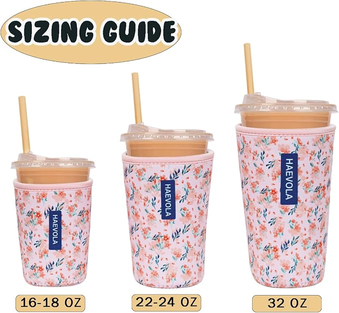 Reusable Insulated Neoprene Iced Coffee Cup Sleeve, Durable Drink Sleeve - Image 5