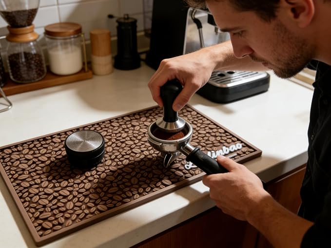 Bar Mats for Countertops, Heavy Duty Rubber Mat, 3D Coffee Bean Coffee Bar Mat - Image 2