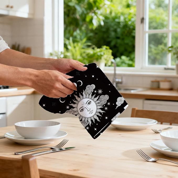 CUTHOLLOW Coffee Element Decorative Kitchen Towels Set of 4, 25.98"x17.72" Soft - Image 6