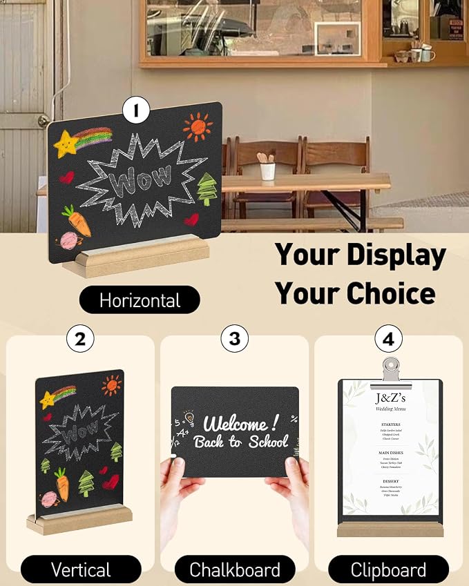 Uniclife 3 Pack Small Chalkboard Sign - Image 3