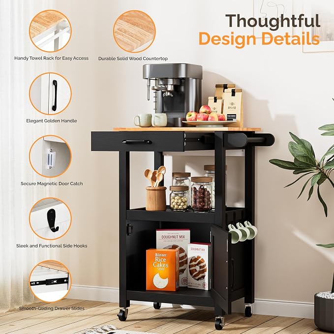 VINGLI Rolling Kitchen Cart - Image 6