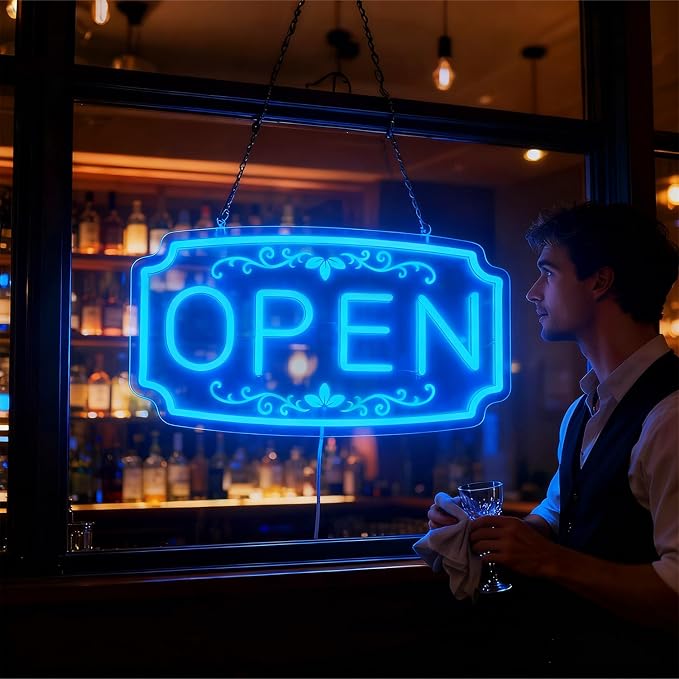 LED Neon Open Signs for Business Window Wall Door, Light Up Open Lights Sign - Image 3