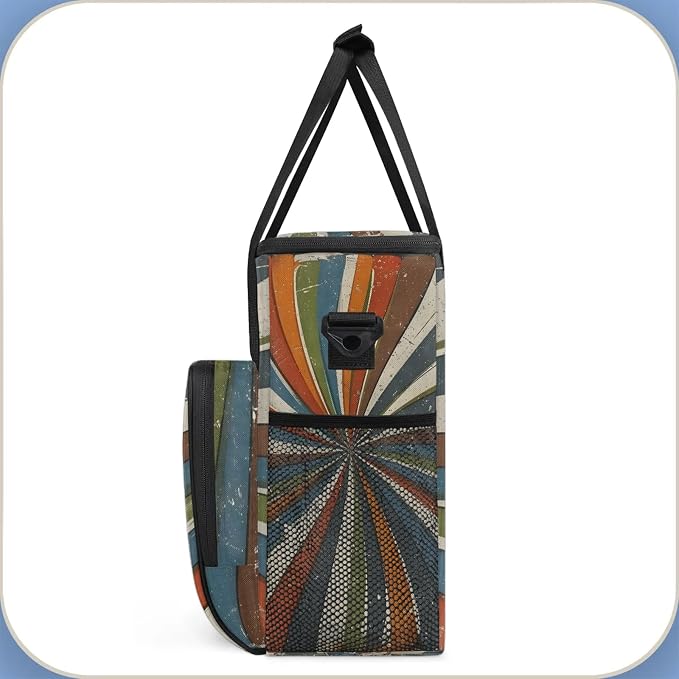 Vintage Pattern Coffee Maker Carring Bag, Large Insulated Storage Organizer - Image 4