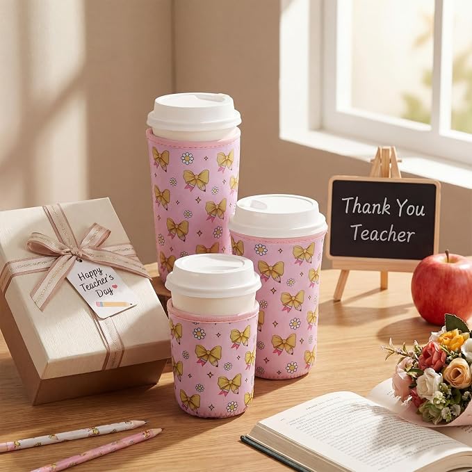 FoldTier 3 Pcs Teacher Appreciation Gifts Teachers Cup Sleeves Iced Coffee - Image 2