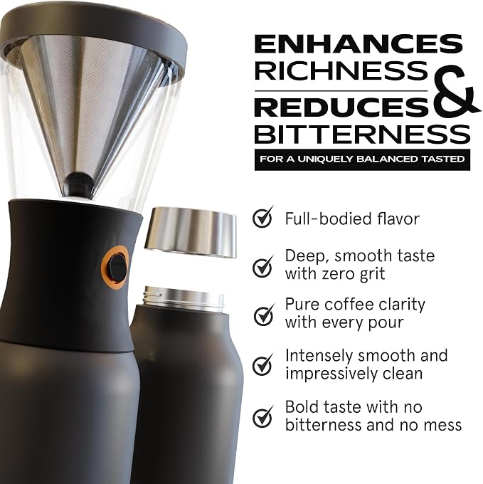 asobu Cold Brew Coffee Maker, Award-Winning 40oz Insulated Cold Brew Brewer - Image 6