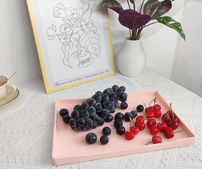 Large Pink Serving Tray for Gathering Small Items | Serving Accessory, - Image 5