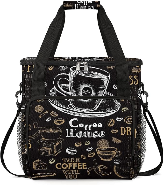 coffee cups beans bread Coffee Maker Carring Bag Travel Carrying Storage Tote by CFERSAN