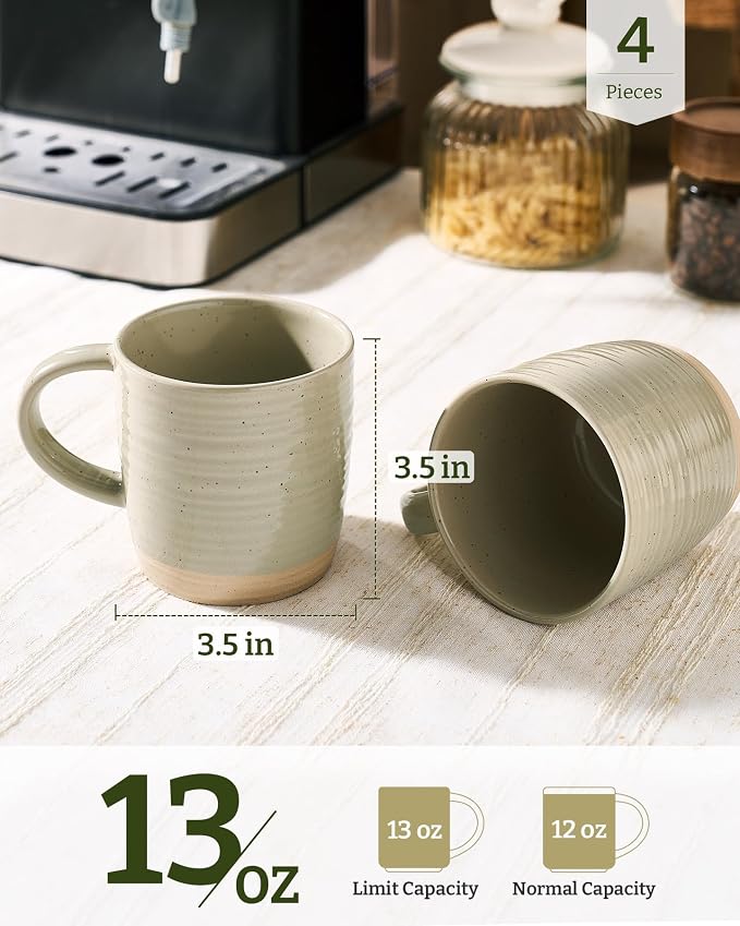 famiware Coffee Mugs Set of 4, 13 oz Mug Set, Ceramic Cup Set - Image 3