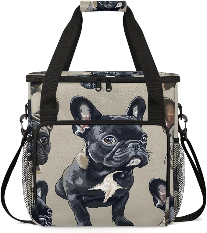 French Bulldog Coffee Maker Carring Bag, Large Insulated Storage Organizer Case by Home