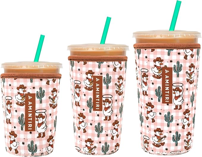 3 Pack Reusable Sleeve for Iced Coffee Cup, Coffee Neoprene Sleeve for Iced&Hot by Unknown