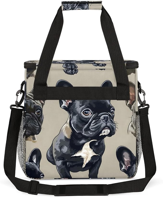 French Bulldog Coffee Maker Carring Bag, Large Insulated Storage Organizer Case - Image 5