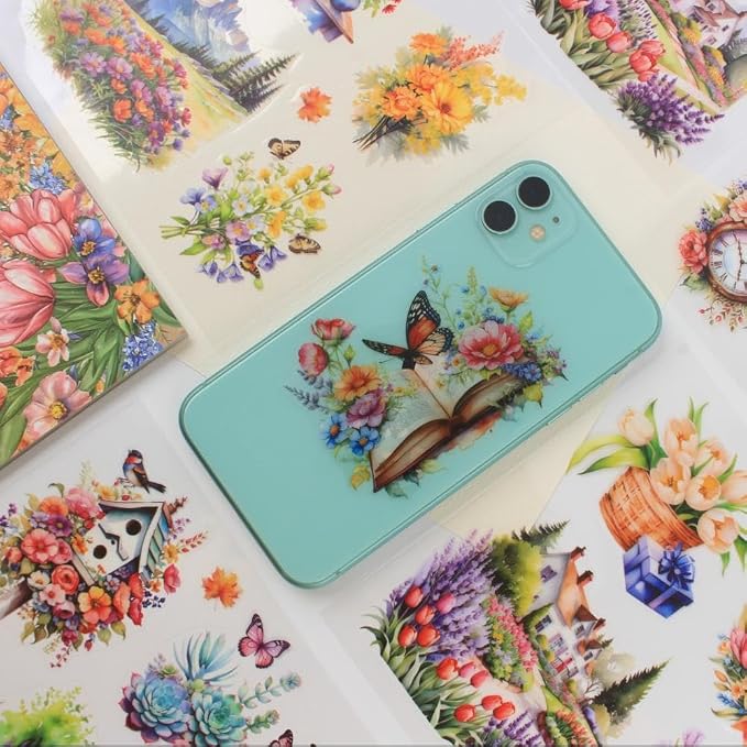 30 Sheets Precut Colorful Garden Landscape Stickers Book - Image 6