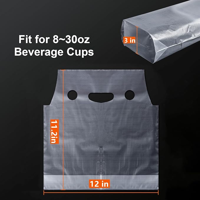 Elyfree Drink Carrier for Delivery, Plastic Bags for Drinks, Portable Take Out - Image 3
