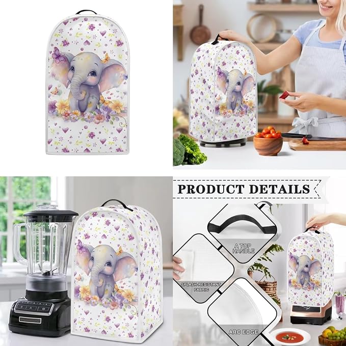 doginthehole Cute Elephant Decorative Small Appliance Dust Covers Sets - Image 3